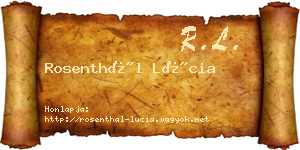 Rosenthál Lúcia névjegykártya